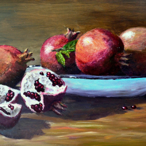 Granate in erdebak / Pome granates in bowl